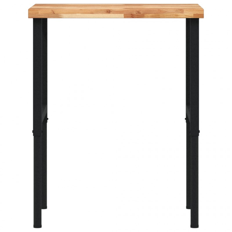 Stolik roboczy, 80x60x(73-99,5)cm, prostokątny, drewno akacjowe