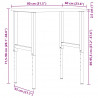 Stolik roboczy, 80x60x(71,5-98) cm, drewno dębowe