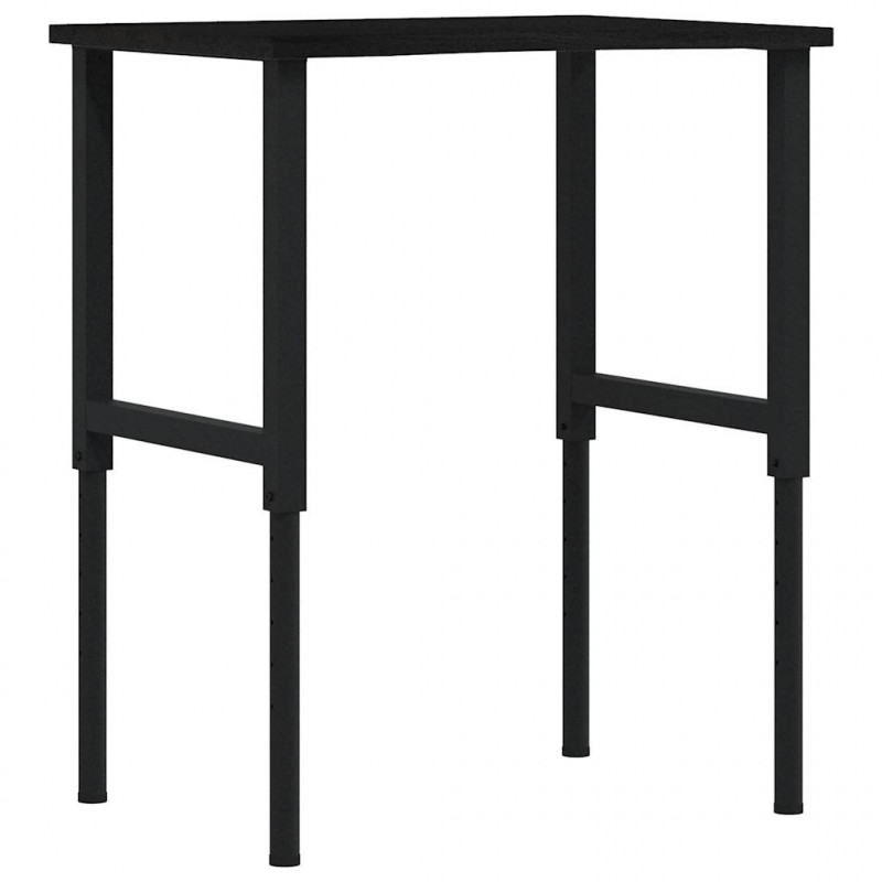 Stolik roboczy, ciemny brąz, 80x60x(71,5-98) cm, drewno dębowe