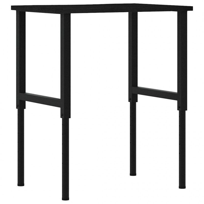 Stolik roboczy, ciemny brąz, 80x60x(71,5-98) cm, drewno dębowe