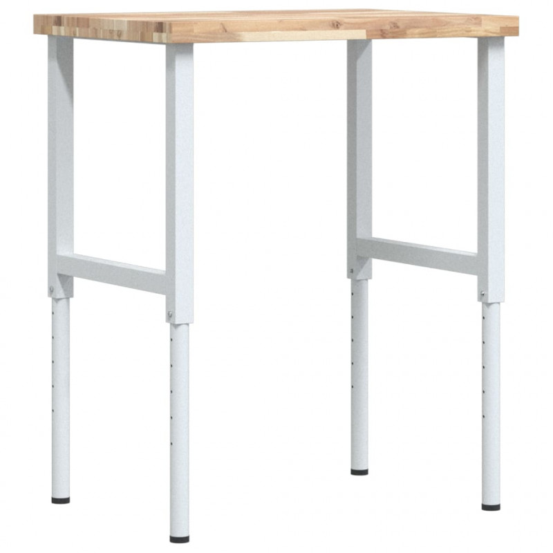 Stolik roboczy, 80x60x(73-99,5)cm, prostokątny, drewno akacjowe