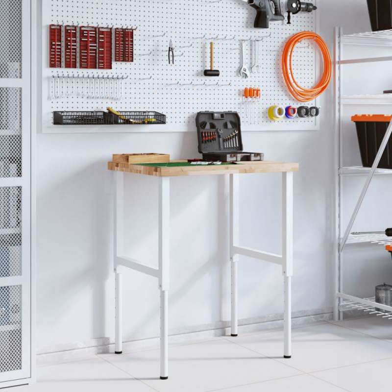 Stolik roboczy, 80x60x(73-99,5)cm, prostokątny, drewno akacjowe