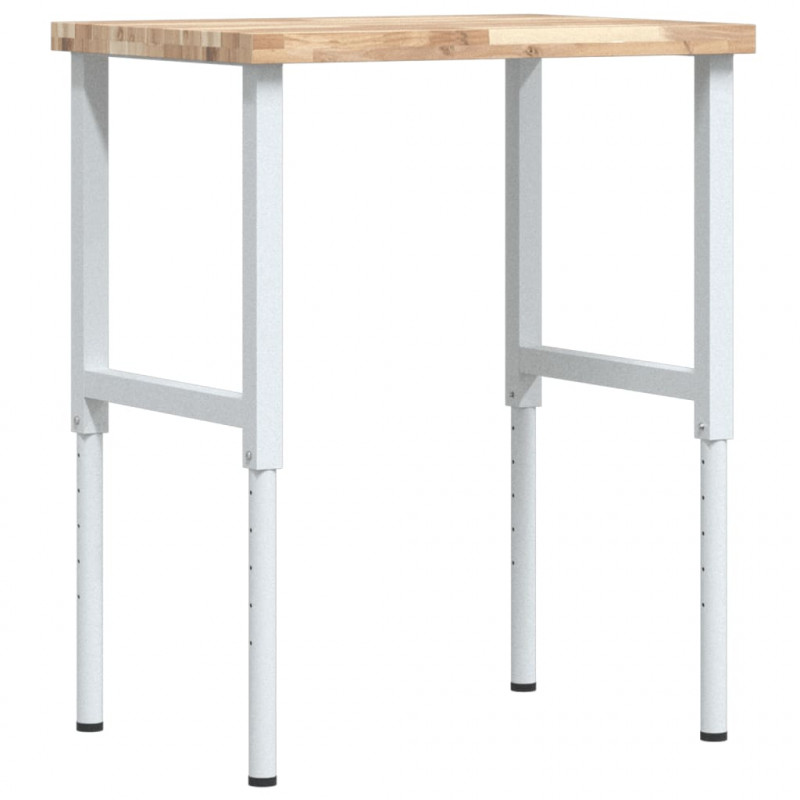 Stolik roboczy, 80x60x(73-99,5)cm, prostokątny, drewno akacjowe