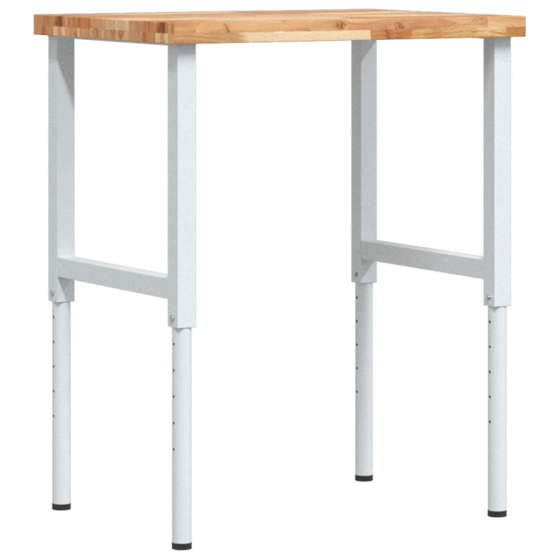 Stolik roboczy, 80x60x(73-99,5)cm, prostokątny, drewno akacjowe