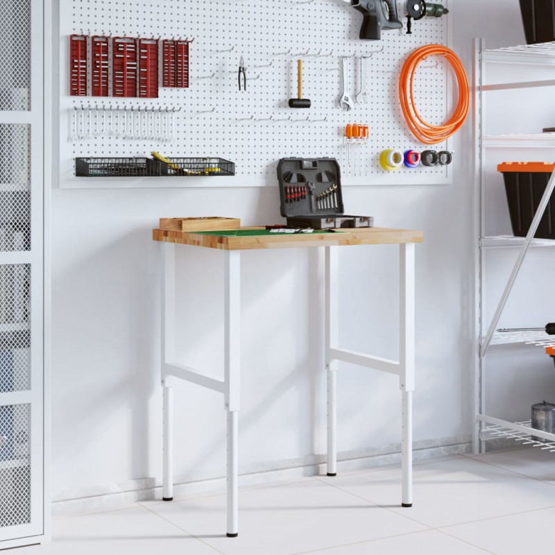 Stolik roboczy, 80x60x(73-99,5)cm, prostokątny, drewno akacjowe