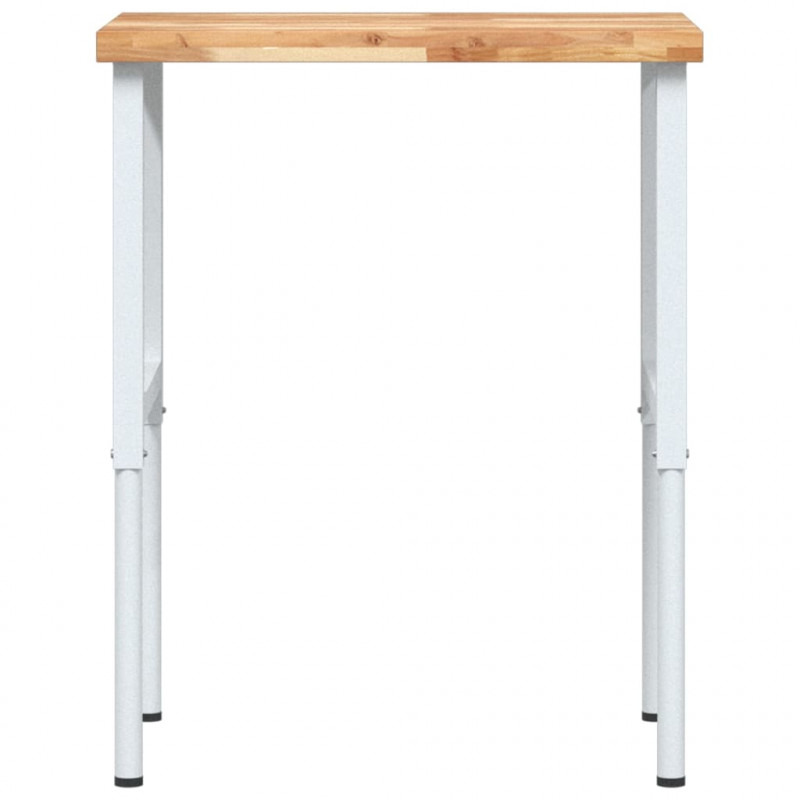 Stolik roboczy, 80x60x(73-99,5)cm, prostokątny, drewno akacjowe