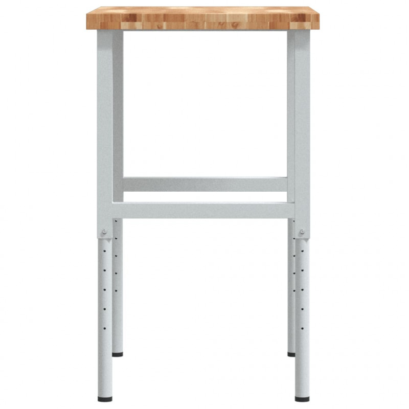 Stolik roboczy, 80x60x(73-99,5)cm, prostokątny, drewno akacjowe