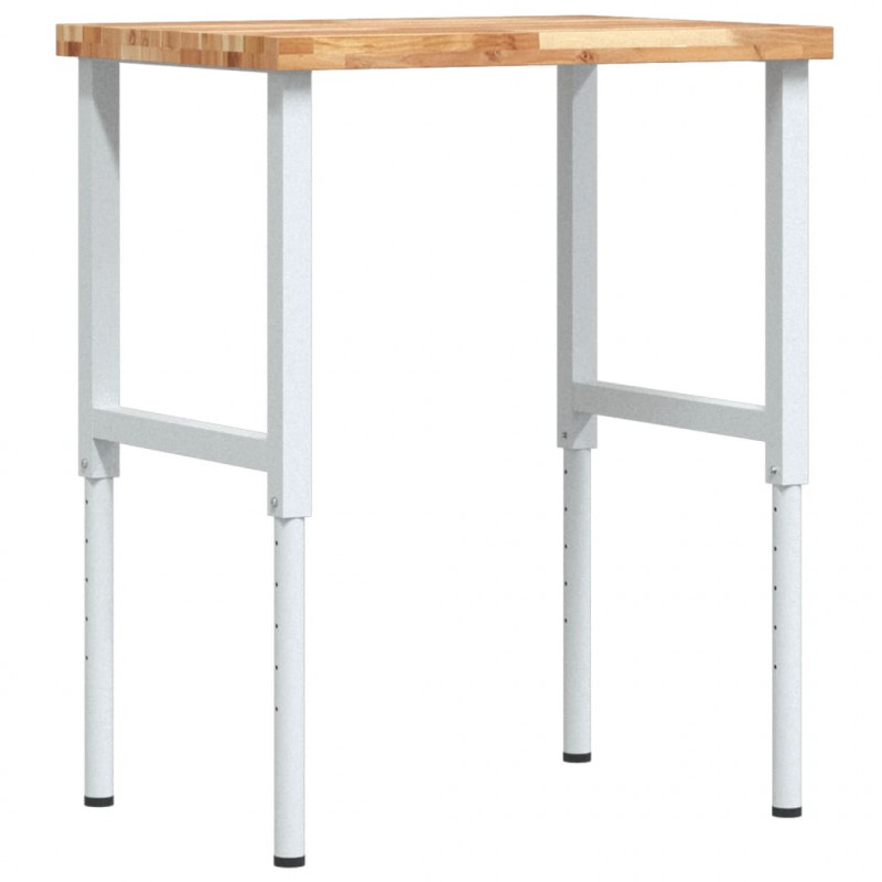 Stolik roboczy, 80x60x(73-99,5)cm, prostokątny, drewno akacjowe