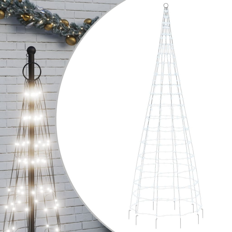 Choinka z lampek, na maszt, 550 zimnych białych LED, 300 cm