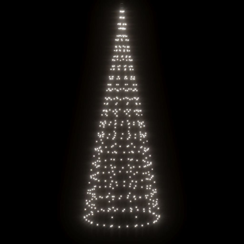 Choinka z lampek, na maszt, 550 zimnych białych LED, 300 cm