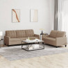 2-osobowa sofa z poduszkami, cappuccino, sztuczna skóra