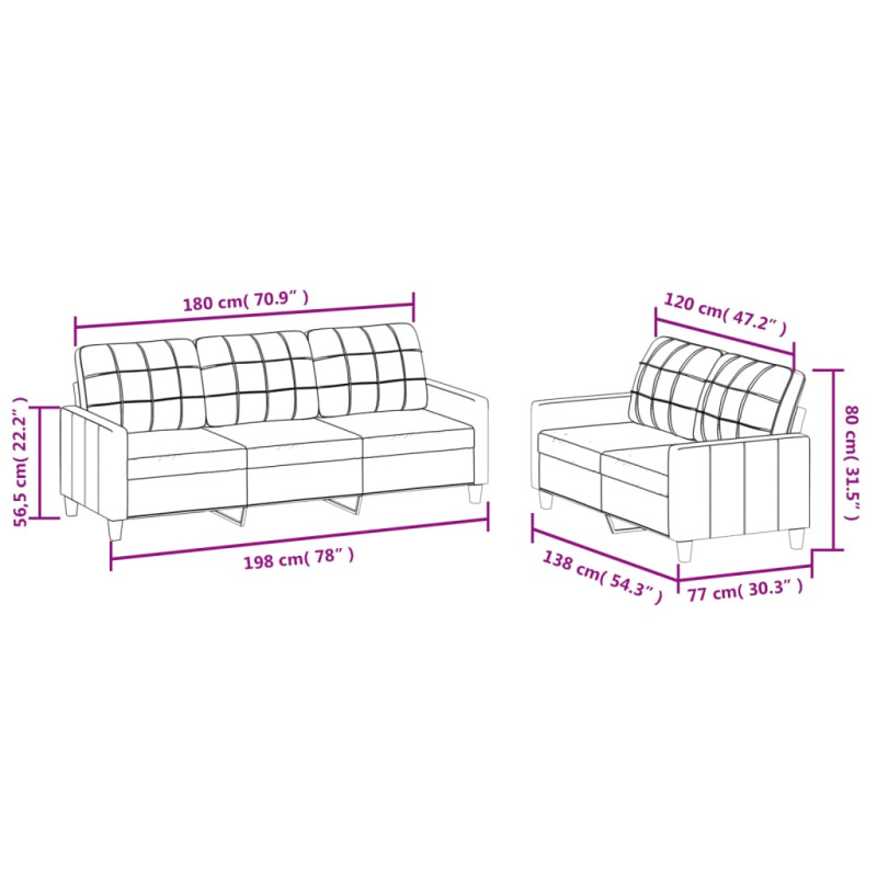 2-osobowa sofa z poduszkami, cappuccino, sztuczna skóra
