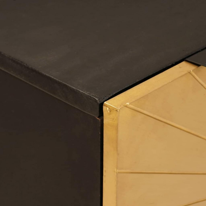 Bufet 2 pcs Czarny i złoto 60 x 33 x 75 cm Drewno z mango