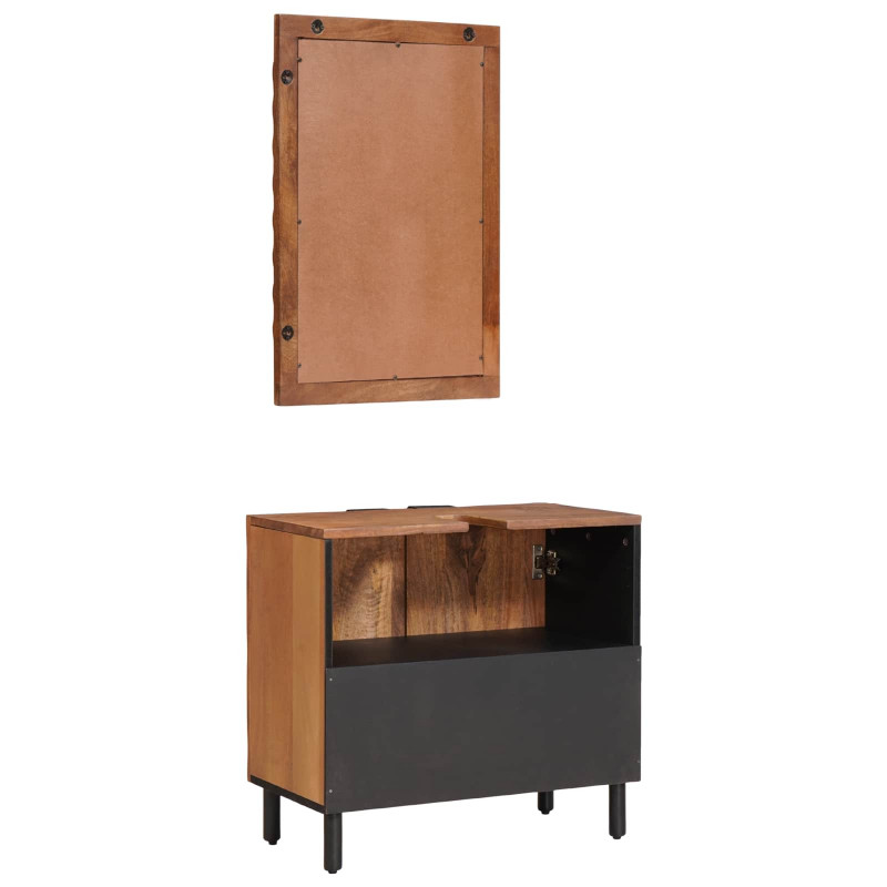 Zestawy łazienkowe 2 pcs Brązowy winyl akacjowy Drewno z mango