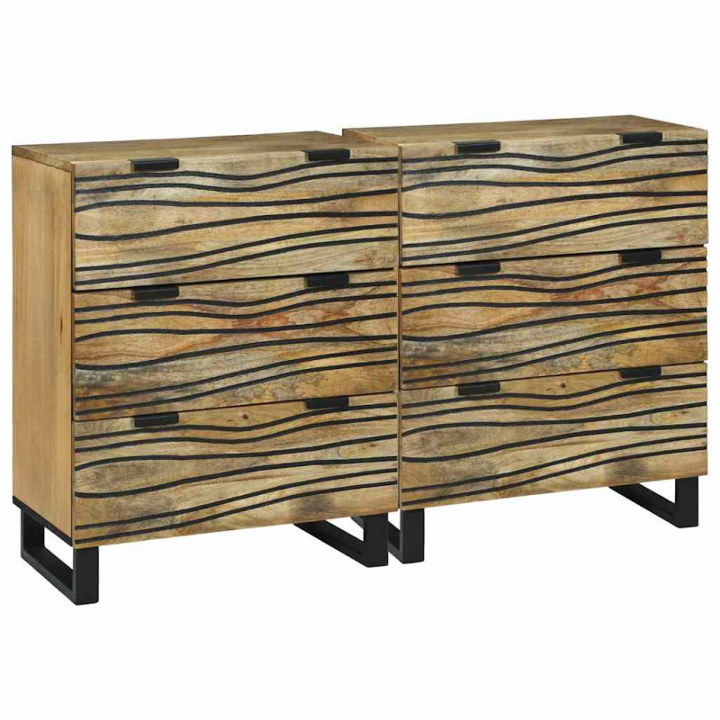 Zestaw Komód 2 pcs Naturalny 60 x 33,5 x 75 cm Drewno z mango