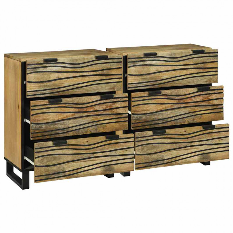 Zestaw Komód 2 pcs Naturalny 60 x 33,5 x 75 cm Drewno z mango