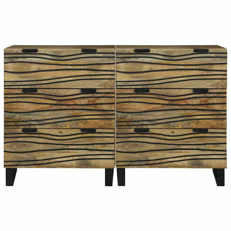 Zestaw Komód 2 pcs Naturalny 60 x 33,5 x 75 cm Drewno z mango