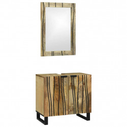 Zestaw mebli łazienkowych 2 pcs Brązowy Materiał drewnopochodny