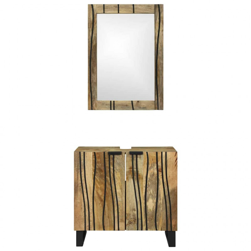 Zestaw mebli łazienkowych 2 pcs Brązowy Materiał drewnopochodny