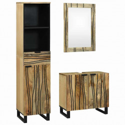 Zestaw mebli łazienkowych 3 pcs Brązowy Materiał drewnopochodny