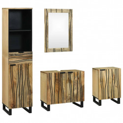Zestaw mebli łazienkowych 4 pcs Brązowy Materiał drewnopochodny