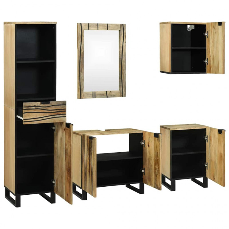 Zestaw mebli łazienkowych 5 pcs Brązowy Materiał drewnopochodny
