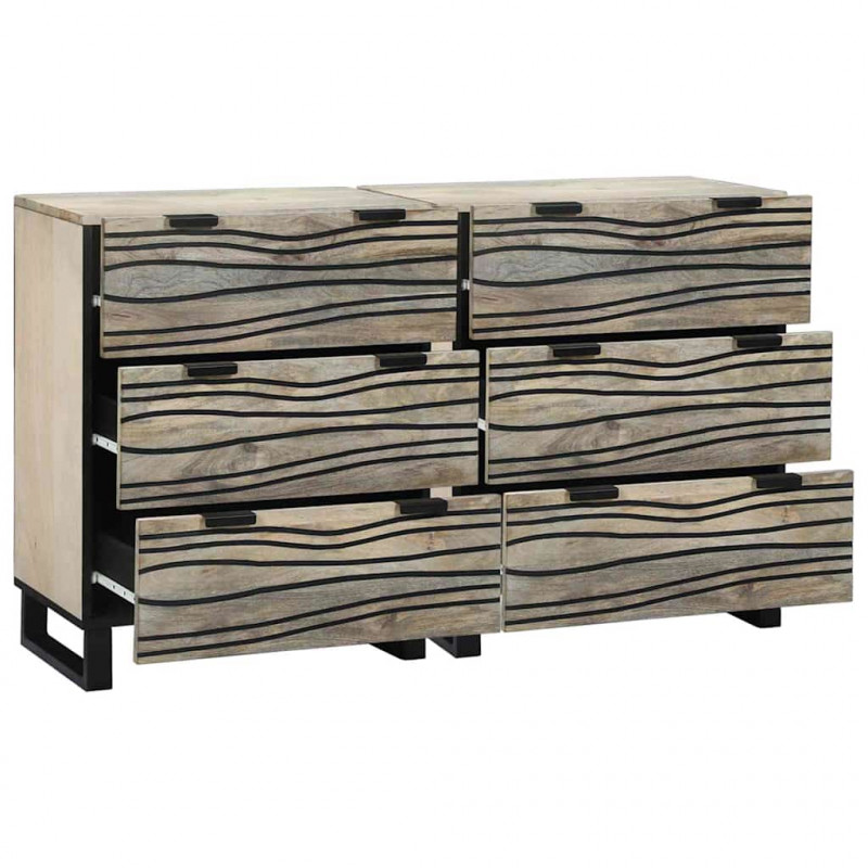 Zestaw Komód 2 pcs Biały 60 x 33,5 x 75 cm Drewno z mango