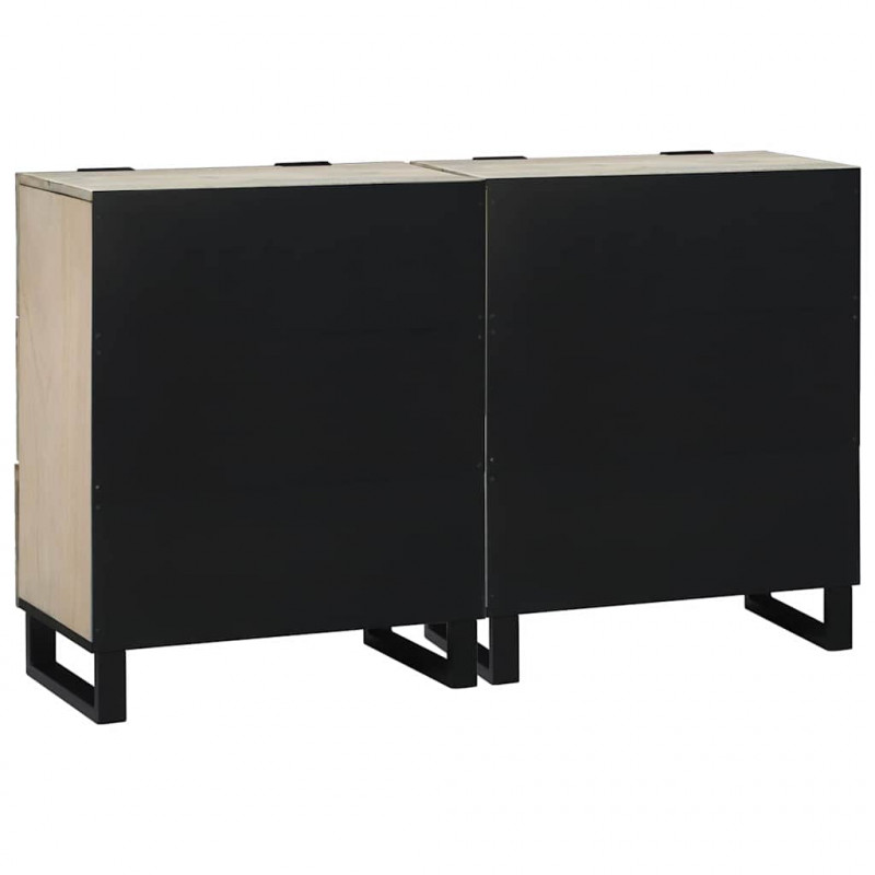 Zestaw Komód 2 pcs Biały 60 x 33,5 x 75 cm Drewno z mango
