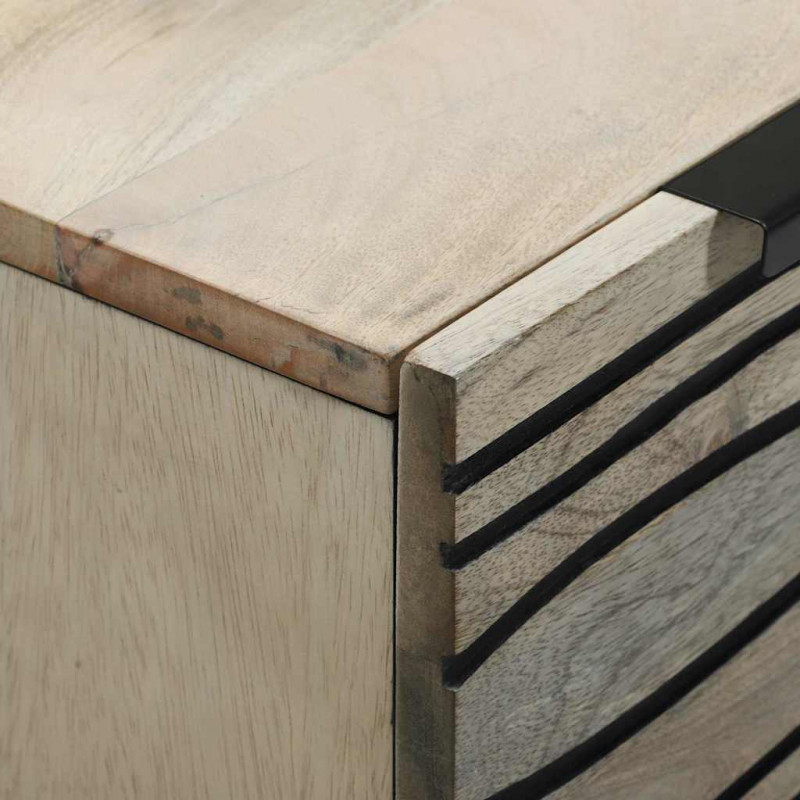 Zestaw Komód 2 pcs Biały 60 x 33,5 x 75 cm Drewno z mango