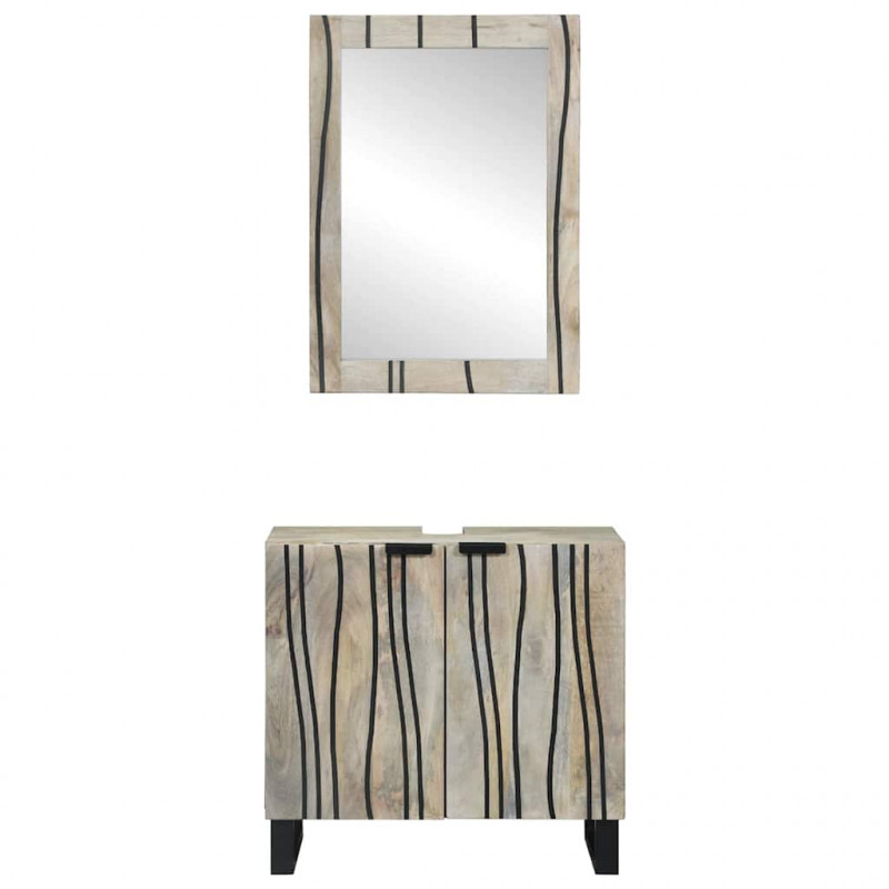 Zestaw mebli łazienkowych 2 pcs Biały Materiał drewnopochodny