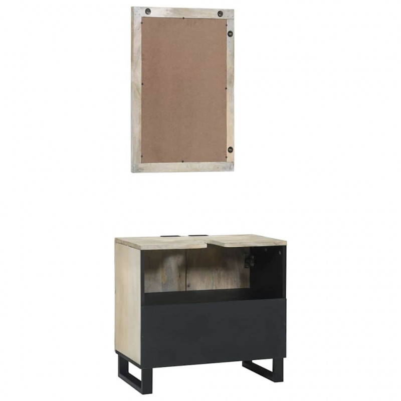 Zestaw mebli łazienkowych 2 pcs Biały Materiał drewnopochodny