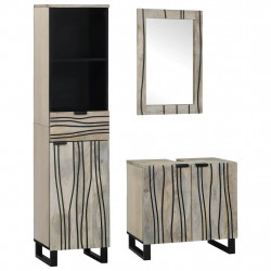 Zestaw mebli łazienkowych 3 pcs Biały Materiał drewnopochodny