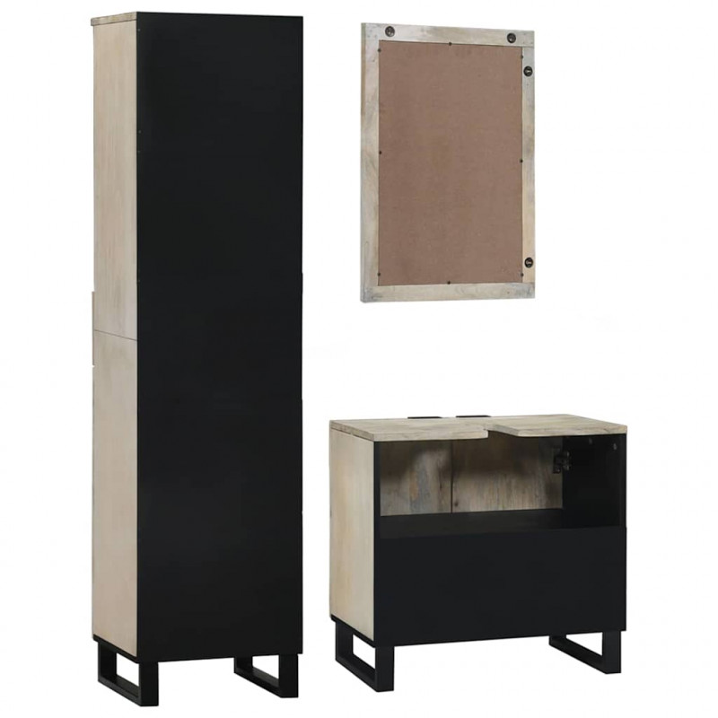 Zestaw mebli łazienkowych 3 pcs Biały Materiał drewnopochodny