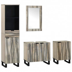 Zestaw mebli łazienkowych z szufladą 4 pcs Orzechowy brąz