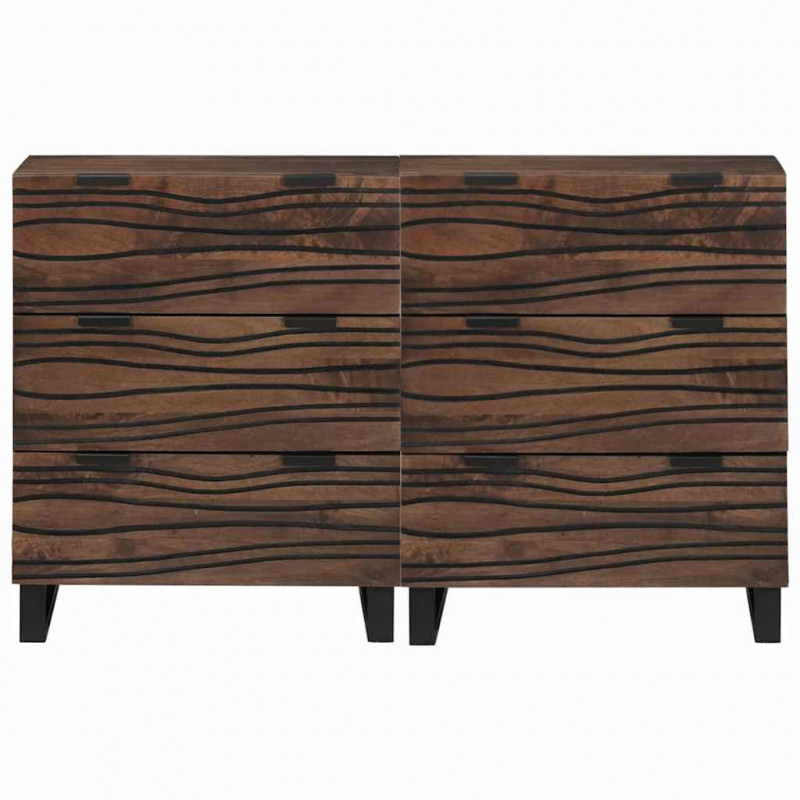 Zestaw Komód z szufladą 2 pcs orzech włoski 60 x 33,5 x 75 cm