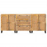Bufet 3 pcs Brązowy 180 x 33 x 75 cm Drewno z mango