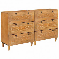 Bufet 2 pcs Brązowy 60 x 33 x 75 cm lite drewno mango