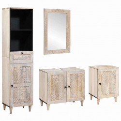 Zestaw mebli łazienkowych 4 pcs Biały Materiał drewnopochodny