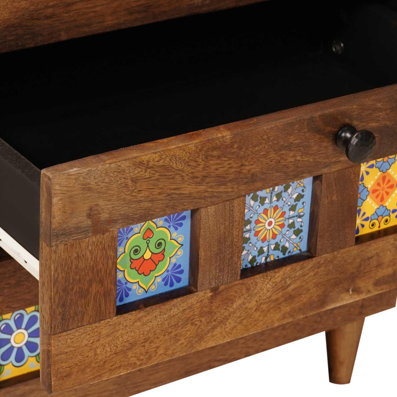 Bufet 2 pcs orzech włoski 60 x 33 x 75 cm Drewno z mango