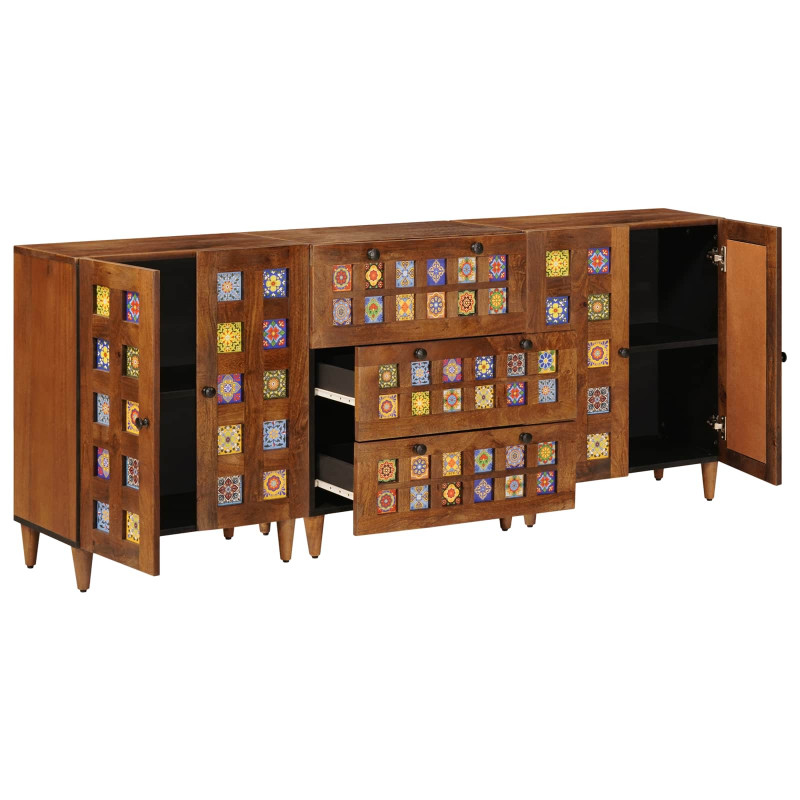 Bufet 3 pcs orzech włoski Drewno z mango