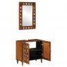 Zestaw mebli łazienkowych 2 pcs orzech włoski Drewno z mango