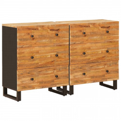 Bufet 2 pcs Brązowy 60 x 33 x 75 cm Drewno z mango