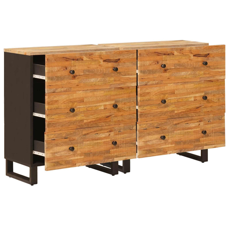 Bufet 2 pcs Brązowy 60 x 33 x 75 cm Drewno z mango