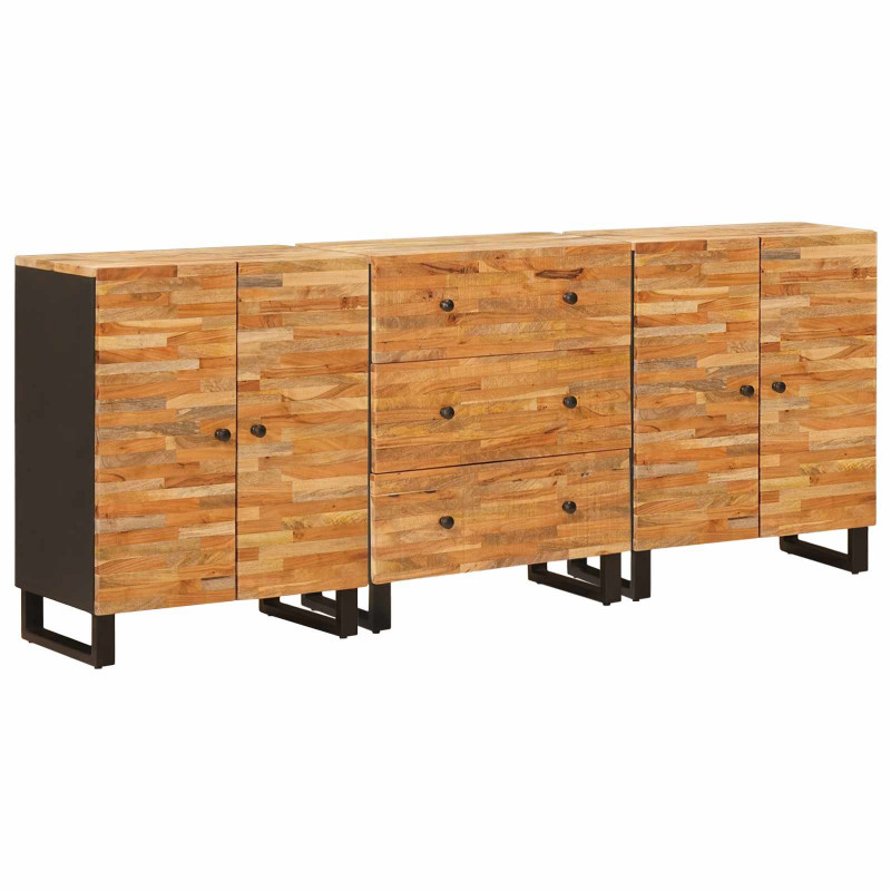 Bufet 3 pcs Brązowy 60 x 33 x 75 cm Drewno z mango