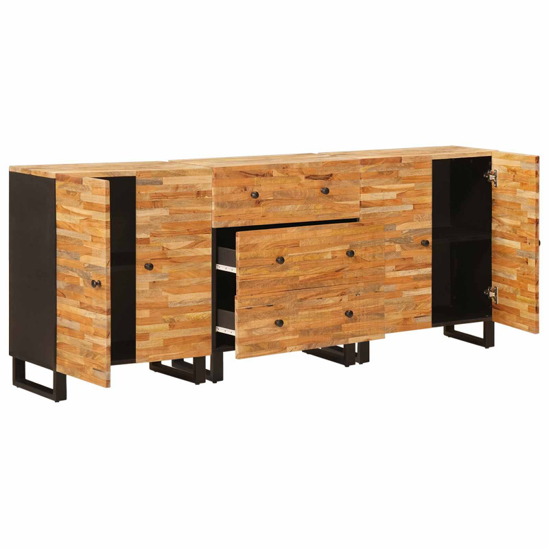 Bufet 3 pcs Brązowy 60 x 33 x 75 cm Drewno z mango