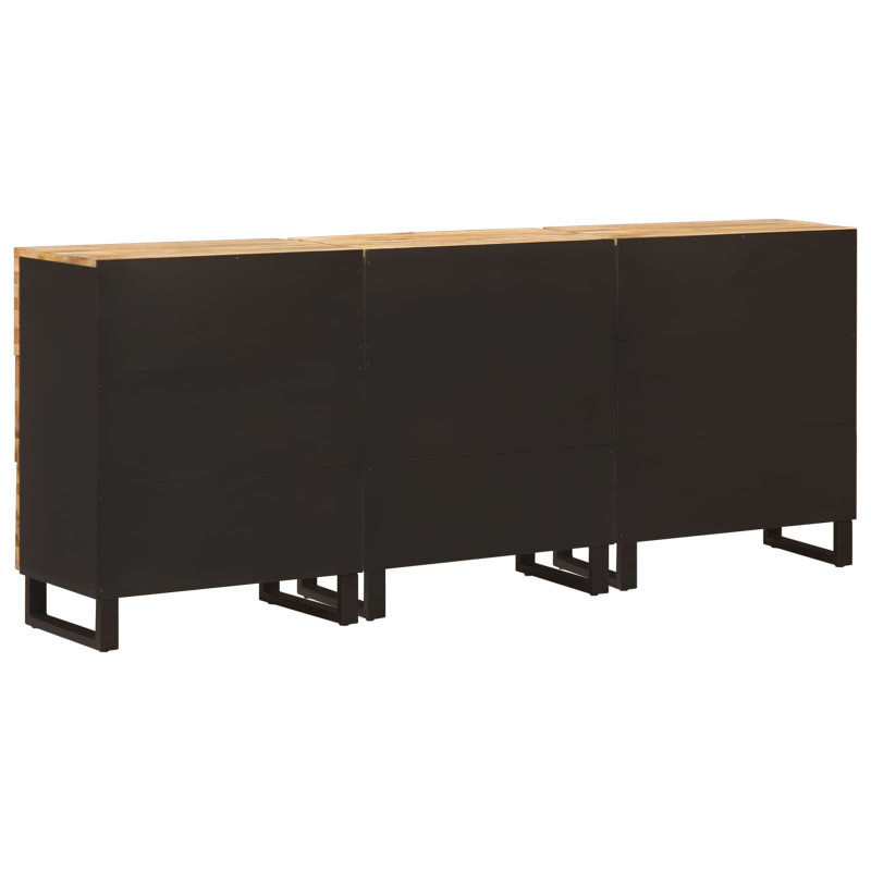 Bufet 3 pcs Brązowy 60 x 33 x 75 cm Drewno z mango