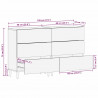 Bufet z szufladą 2 pcs Szary 60 x 33 x 75 cm Drewno z mango