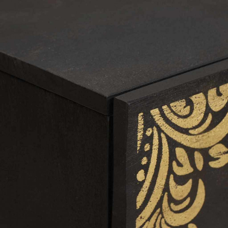 Bufet z szufladą 2 pcs Czarny 60 x 33 x 75 cm Drewno z mango