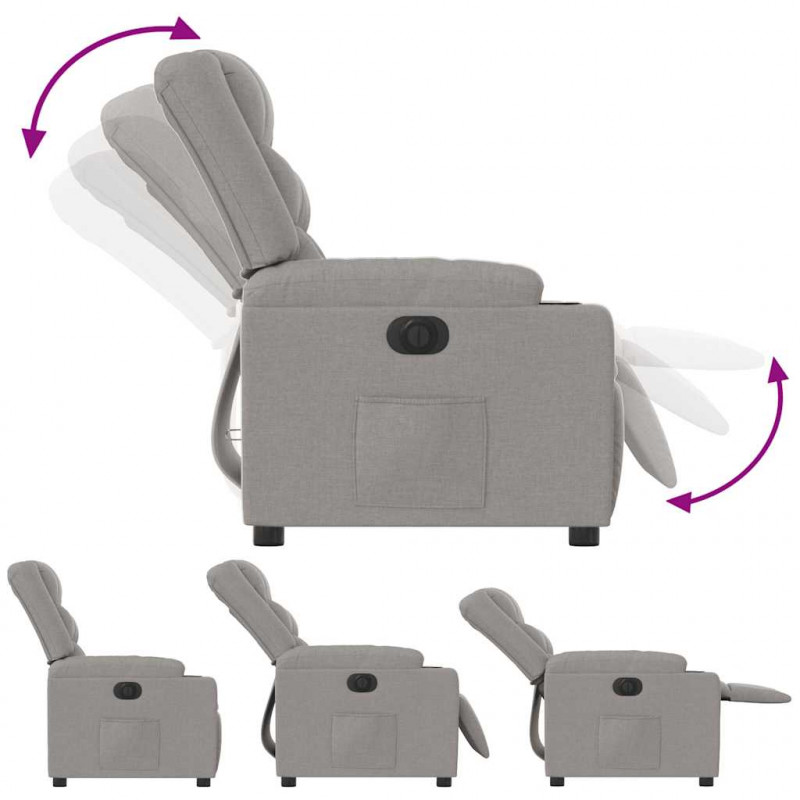 Elektryczny fotel rozkładany Cloud Grey Fabric