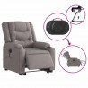 Podnoszony fotel masujący, elektryczny, rozkładany, kolor taupe